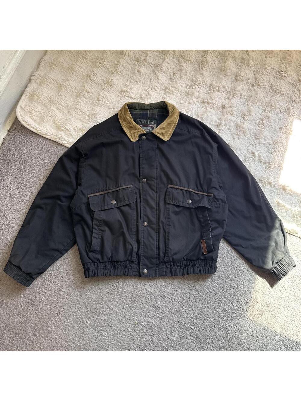 90s unisex Pacific Trail Plaid Lined Workwear Chore Jacket Sun faded size L